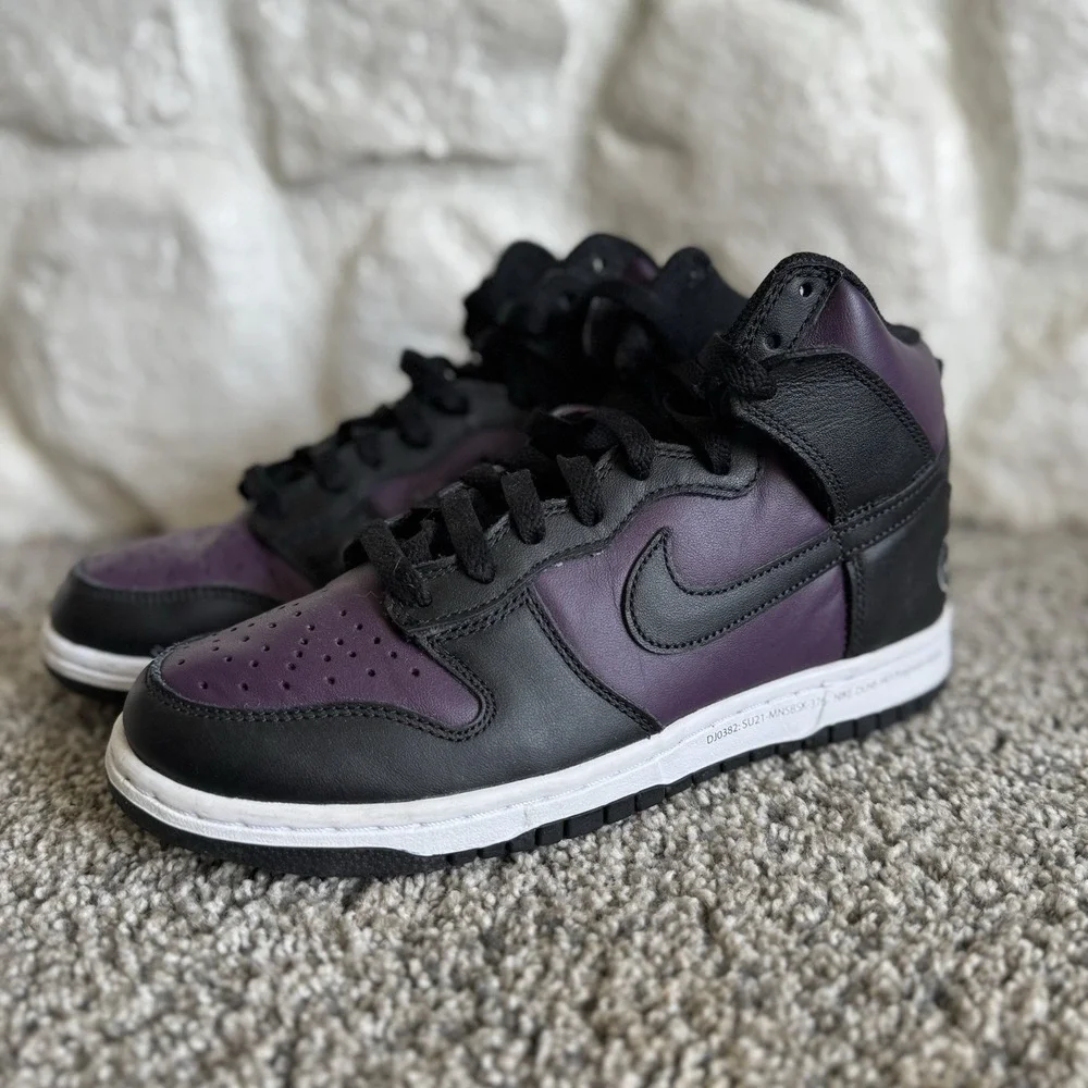 Nike Dunk High Fragment Design Beijing 2021 Wine Black DJ0382-600 Kids Size 7Y